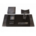 Castlerock Gray Italian Patent Leather 7 Pieces Desk Set